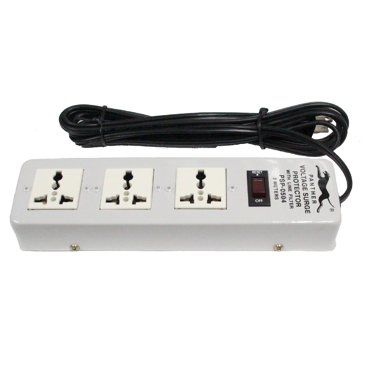 Panther 3 Gang Voltage Surge Protector 3 Outlets Extension Cord 3 