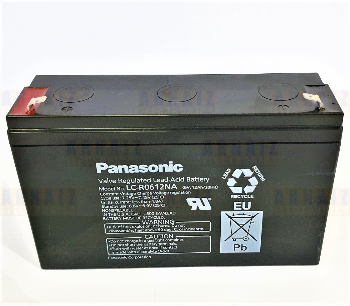 Panasonic 6v 12ah Sla Rechargeable Battery Lc R0612na Valve Regulated Sealed Lead Acid Battery 6