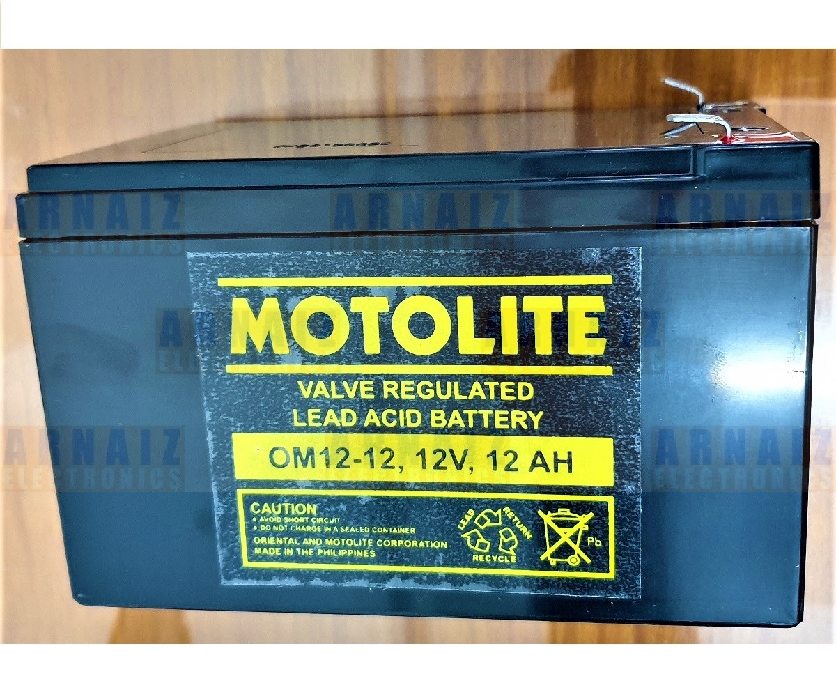 Motolite 12v 12ah Sla Battery Om12 12 Arnaiz Electronics And